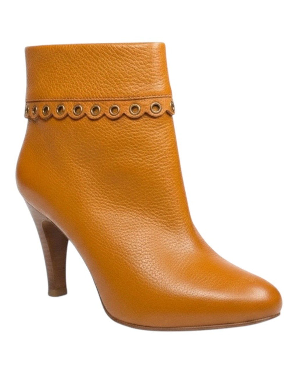 new Michael Kors ❁ Roadie Heeled Leather Ankle Boots Booties ❁ Luggage Tan ❁ 6M - Picture 3 of 16